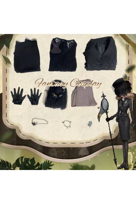 Identity V Entomologist Melly Plinius Phyllis Black Suit Cosplay Costume